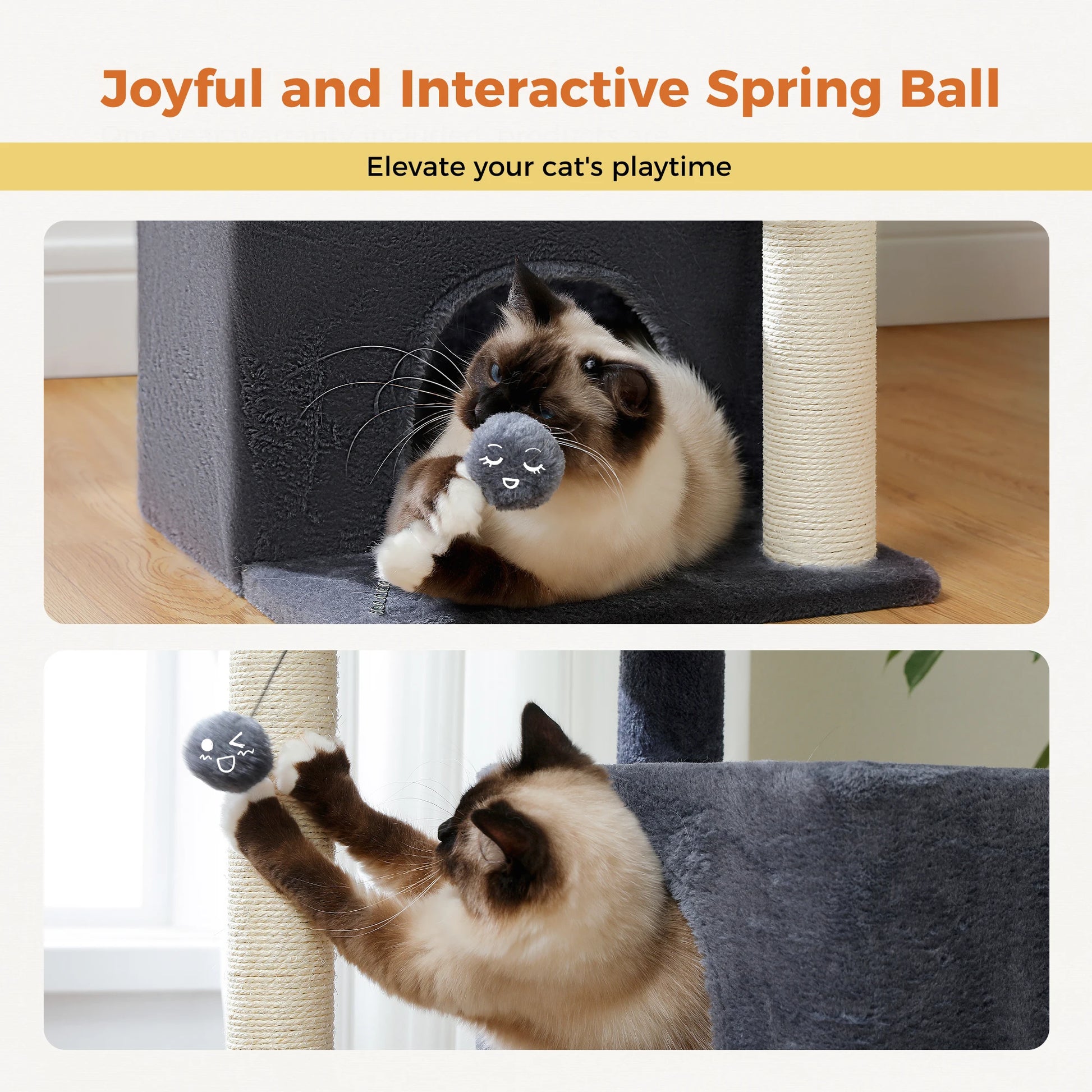 Cat Tree for Large Cats Cat Tower for Indoor Cats up to 10Kg with 2 Large Condos Cat Scratching Posts and Large Cat Perch