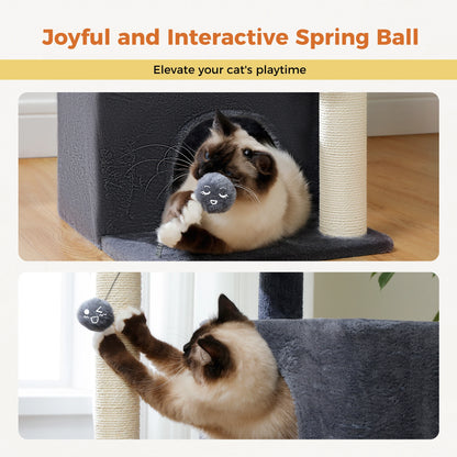 Cat Tree for Large Cats Cat Tower for Indoor Cats up to 10Kg with 2 Large Condos Cat Scratching Posts and Large Cat Perch